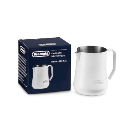 Bílá konvička na pěnění mléka DeLonghi 500 ml Bílá konvička na pěnění mléka DeLonghi 500 ml