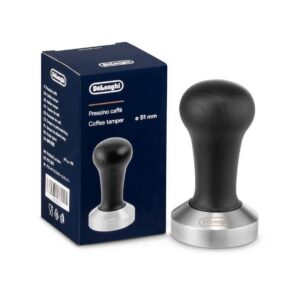 Kalibrované pěchovadlo na kávu Delonghi s ergonomickou dřevěnou rukojetí