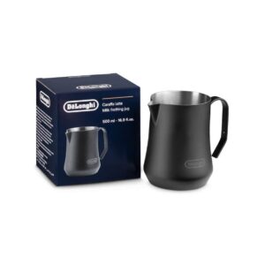 Černá nerezová konvička na pěnění mléka De'Longhi 500 ml