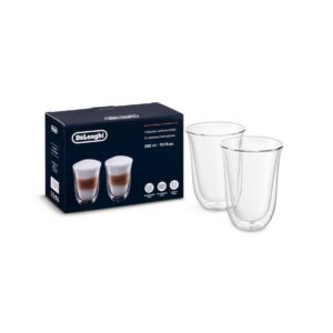 Delonghi Dvoustěnné sklenice na latte macchiato 330 ml – sada 2 ks