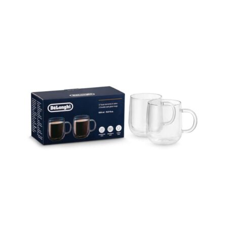 Dvoustěnné skleněné hrnky Delonghi 500 ml – sada 2 ks