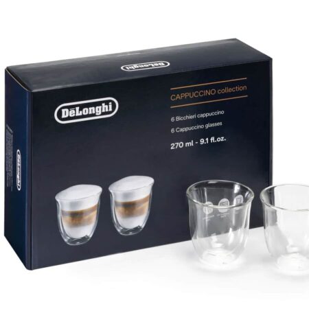 Sada 6 borosilikátových sklenic na cappuccino De'Longhi DLSC301